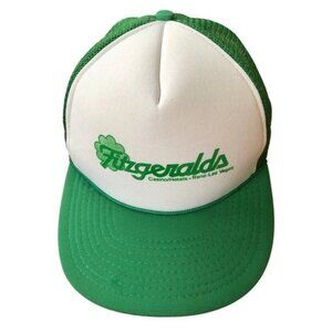Vintage Trucker Snap Back Hat Fitzgeralds Las Vegas Casino Irish Green White